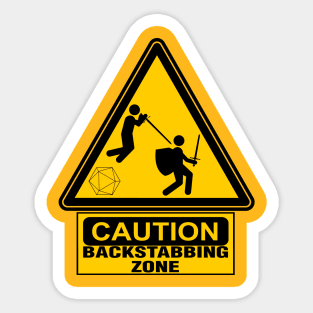 Caution: Backstabbing Zone Sticker